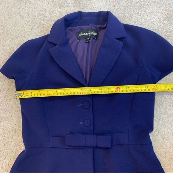 SANDRA Angelozzi purple short sleeve tailored blazer size 32 - Picture 10 of 12